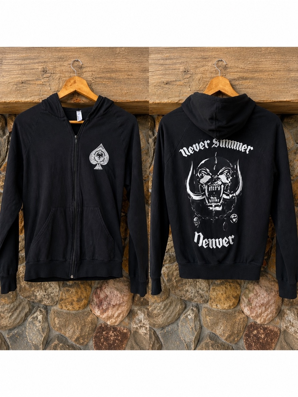 Never Summer Snowboards Motörhead Ace of Spades Full Zip Cotton Hoodie Women’s M